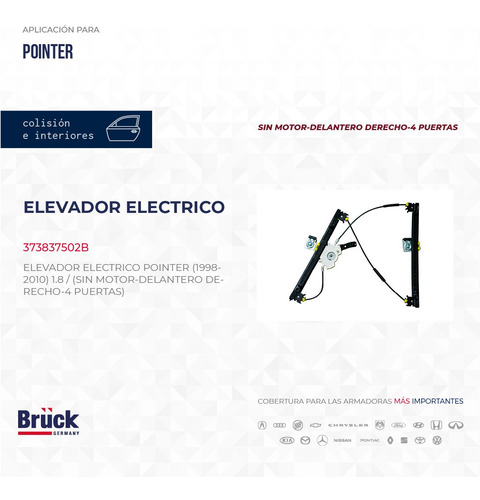 ELEVADOR ELECTRICO (DEL/DER) POINTER (4 PTA)