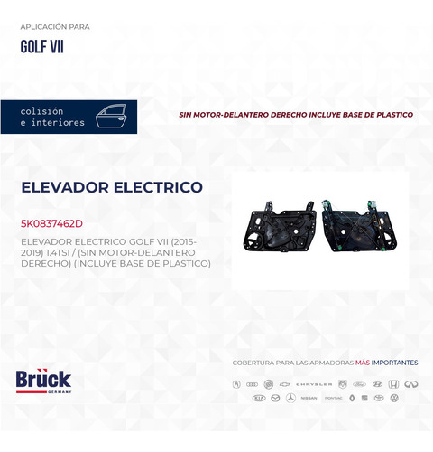 ELEVADOR ELEC GOLF VII (DEL/DER) (S/MOTOR)
