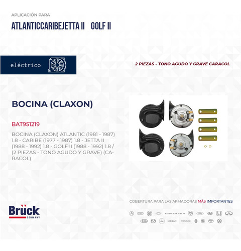 CLAXON CAR ATL A1 A2 EUROVAN (JGO)
