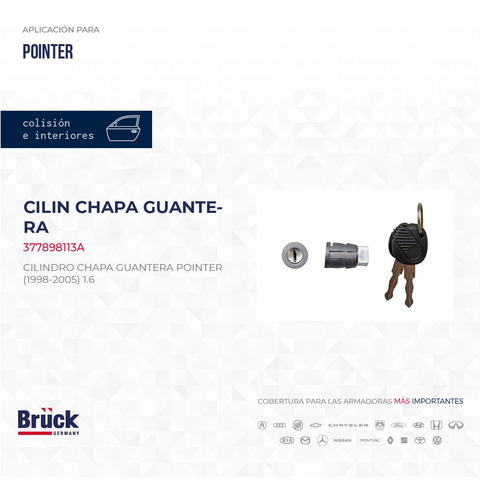 CILINDRO CHAPA GUANTERA POINTER (96-05)(CON LLAVES)