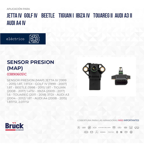 SENSOR MAP *TURBO* BORA CRAFTER TIGUAN IBIZA TOUREG AUDI A3 AUDI A4 08-15(DIESEL)1.8T -1.8TFSI-2.0TFSI