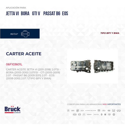 CARTER ACEITE BORA GLI 05-07 GOLF GTI PASSAT 06F 103 601 J
