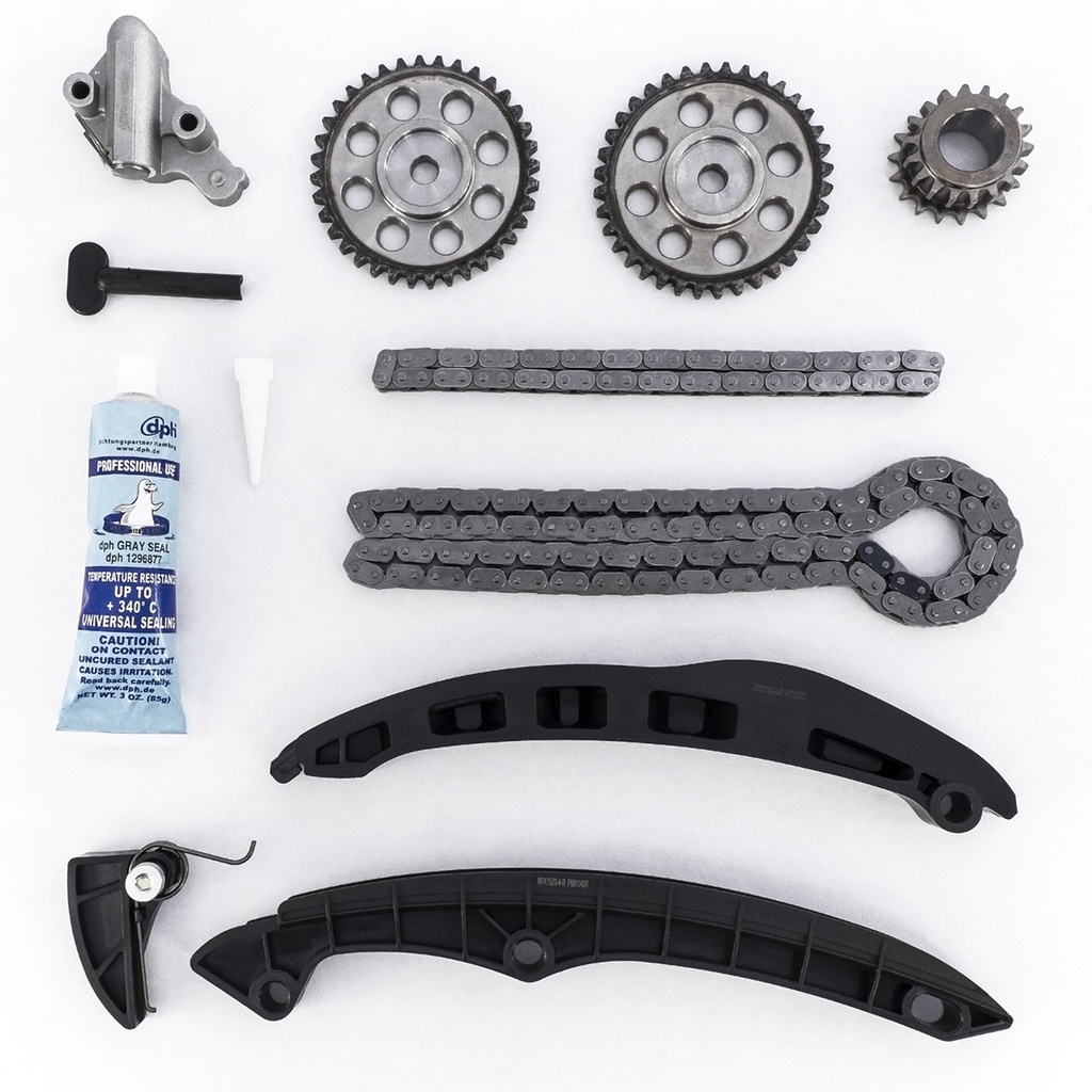 KIT DISTRIBUCION VENTO POLO AUDI A1 (13-20) (CADENA) *2 CADENAS 2 DESLIZADORES 3 ENGRANES 2 TENSORES 1 PEGAMENTO*