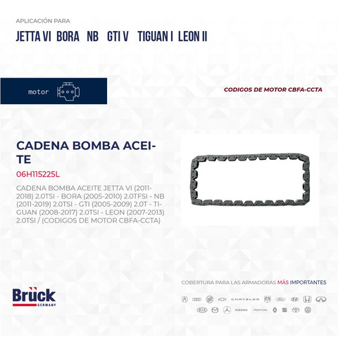 CADENA BOMBA ACEITE (2.0 TURB) JETTA A6 GOLF A5 GTI
