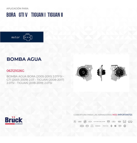BOMBA AGUA (2.0 TSI) BORA TIGUAN AUDI A3 LEON (GTI)(BOMBA SOLA)