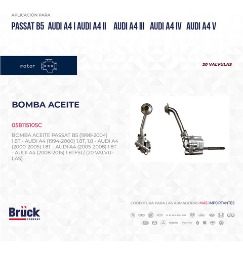 BOMBA ACEITE (1.8 LTS) PASSAT 97-00