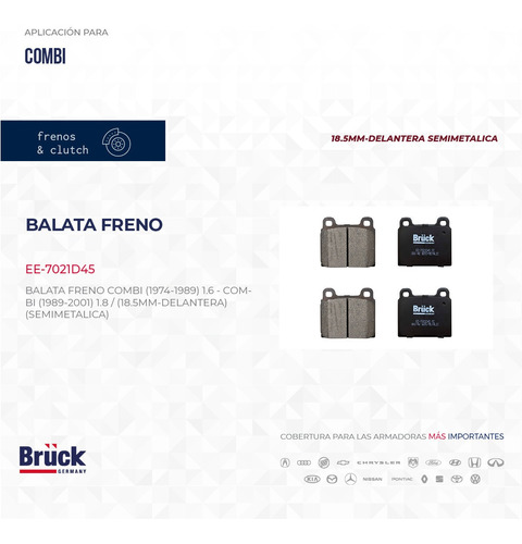 BALATA (DEL) COMBI (TODOS) (18.5 MM)