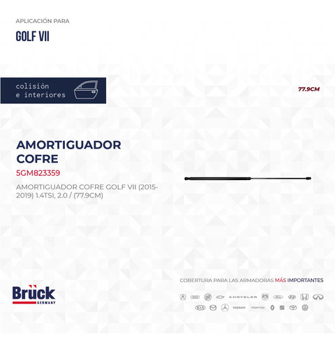 AMORTIGUADOR COFRE GOLF A7 (1.4/TSI 2.0L)(77.9CM)