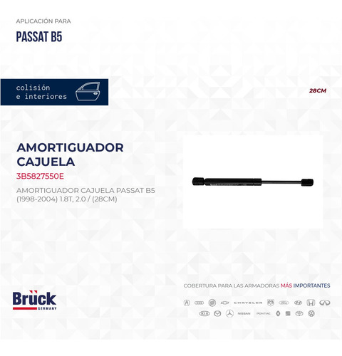 AMORTIGUADOR 5TA PTA PASSAT (00-05)(28CM)