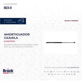 AMORTIGUADOR 5TA PTA IBIZA LEON (09-17)(4 PTAS)(58CM)
