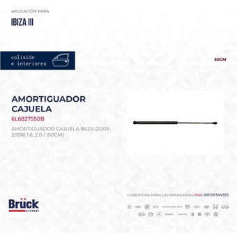 AMORTIGUADOR 5TA PTA IBIZA (04-08)(50CM)