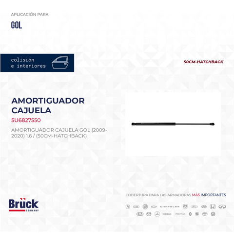 AMORTIGUADOR 5TA PTA GOL (09-14) (HATCHBACK)(50CM)
