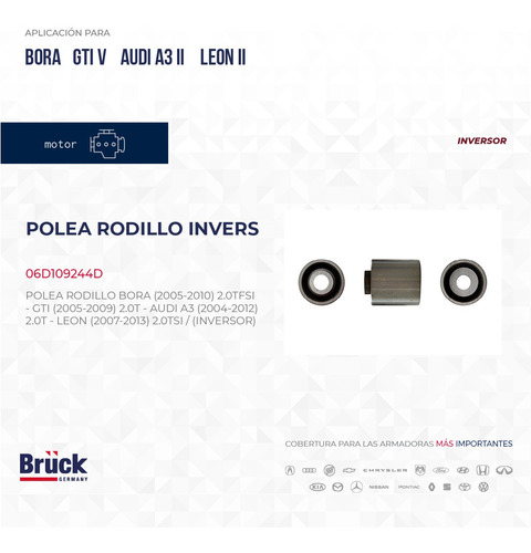 POLEA RODILLO INVERSOR BORA GOLF A5 AUDI A3 LEON (2.0 GLI TURBO)
