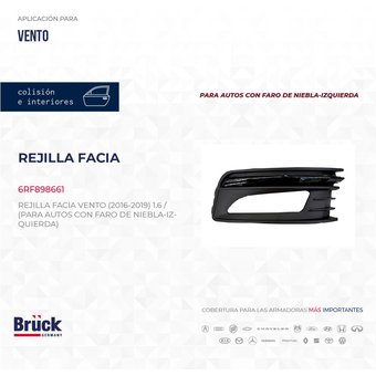 REJILLA VENTO (16-18) FACIA (IZQ) (C/FARO)(FILO NEGRO)