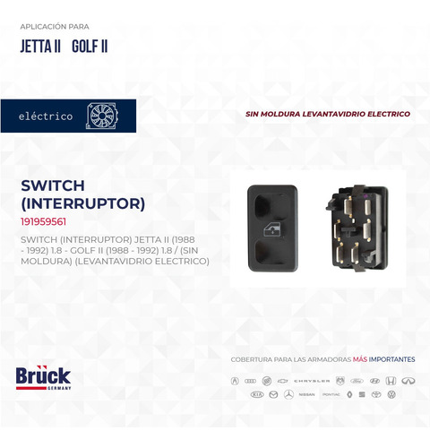 SWITCH VIDRIO ELECTRICO A2 (6 PATAS)