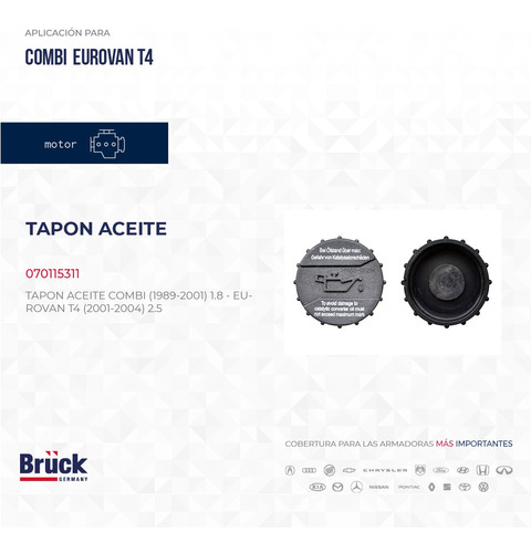 TAPON ACEITE COMBI 1800 EUROVAN 2.5 LTS
