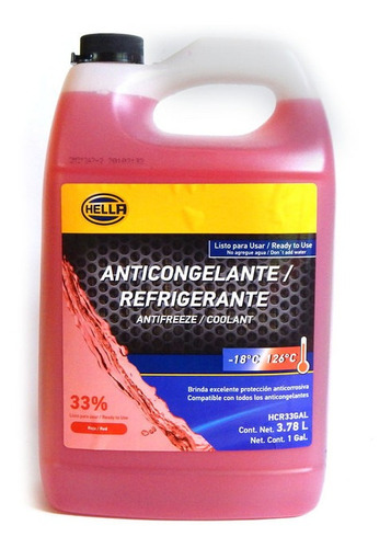 ANTICONGELANTE (ROJO 33%) (HELLA)