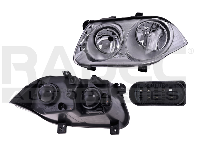 FARO (IZQ) MK A5 CLASICO 08-15  FONDO CROMADO P/FOCO HALOGENO S/FOCO