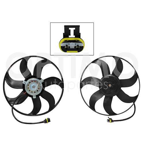 MOTOVENTILADOR (C/A) GOL (09-16) POLO (03-07) LUPO (05-09) CROSSFOX (06-17) SPORTVAN SAVEIRO (06-10)  (2 PINES) 5U0-959-455-B