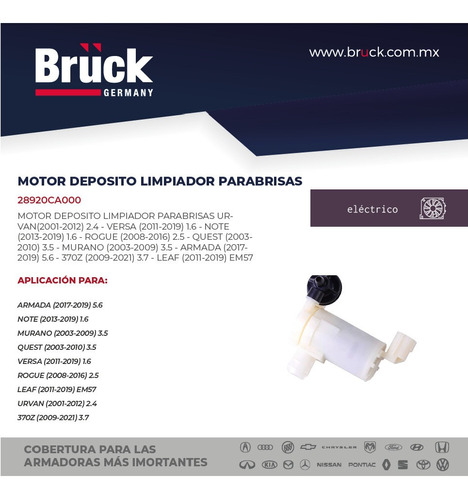 MOTOR DEPOSITO LIMPIADOR URVAN 01-12 VERSA 11-19 NOTE 13-19